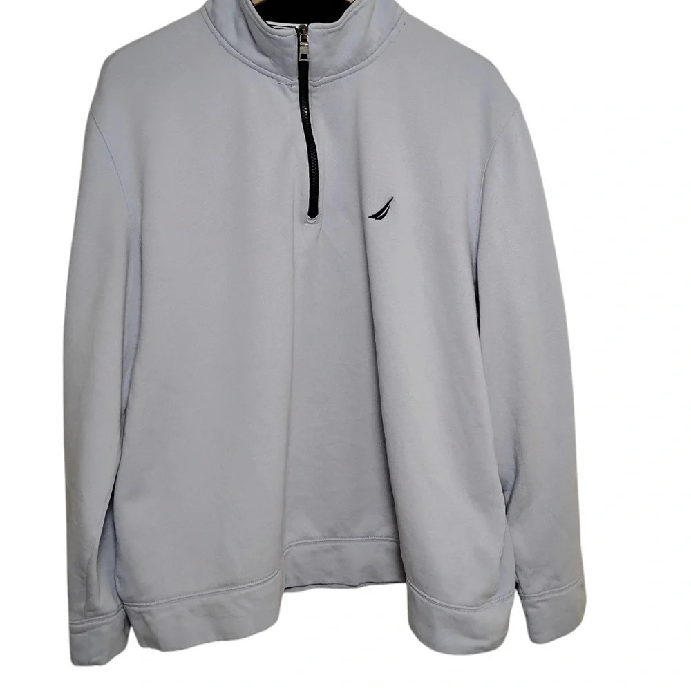Nautica Sky Blue Quarter Zip Pullover, XL